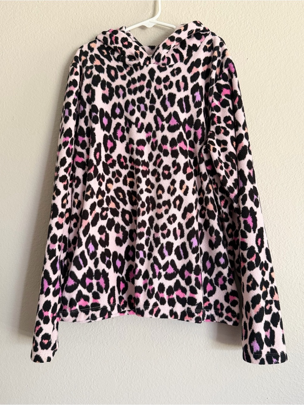 The Children's Place Girls Pink Leopard Print Fleece Hoodie